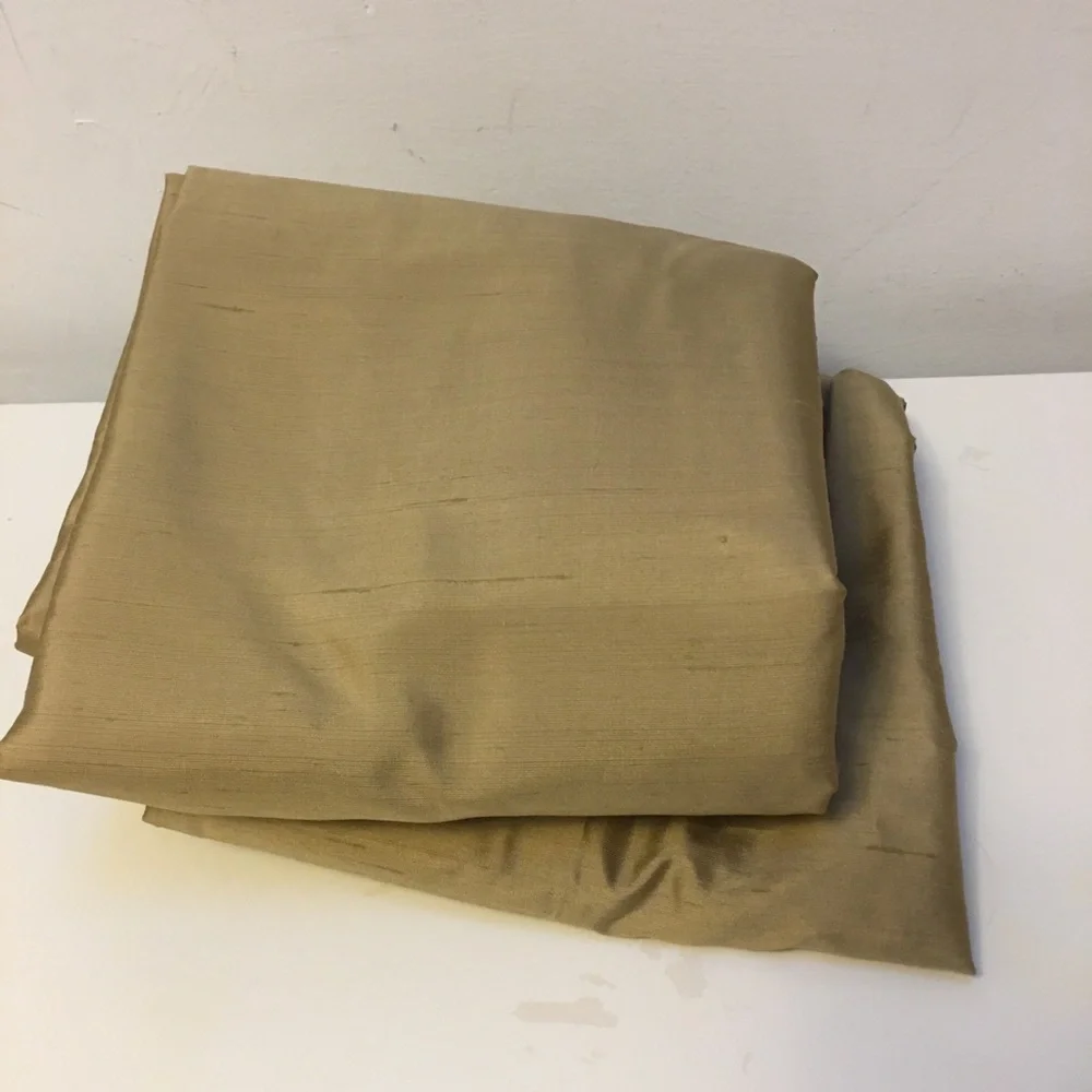 Pottery Barn silk curtain panels gold 50 X 85 lot of two